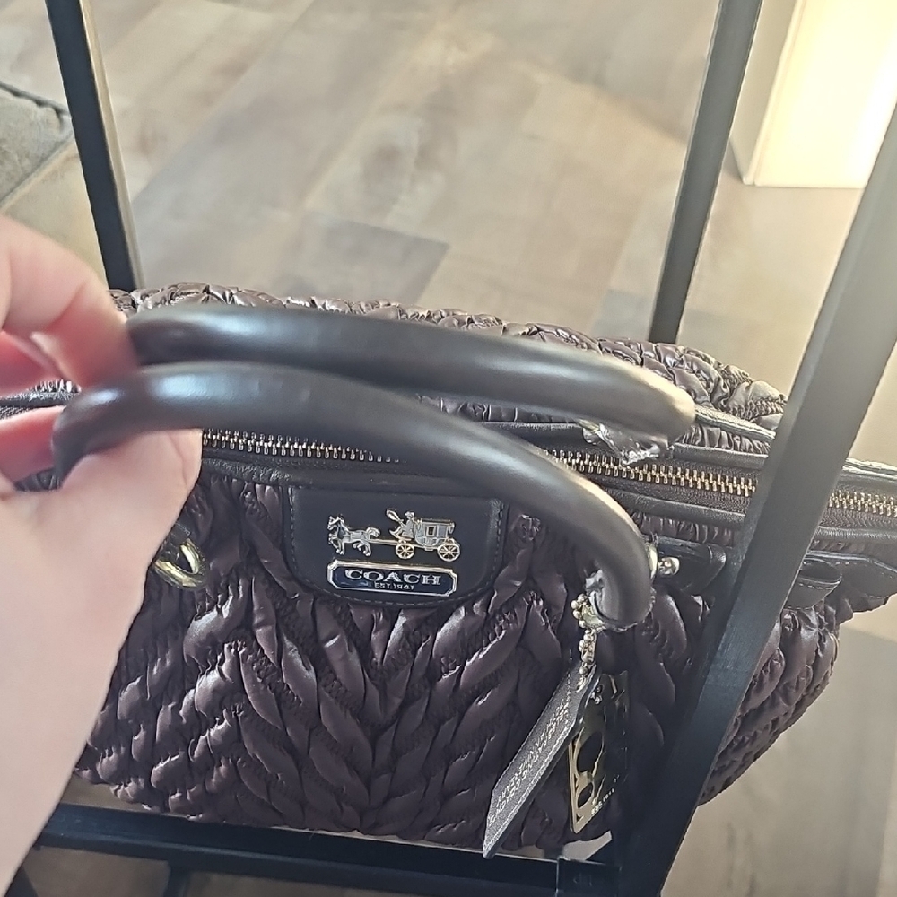 🚫SOLD🚫Coach 70th Annivesary Textured Brown Leather Satchel - Picture 7 of 16